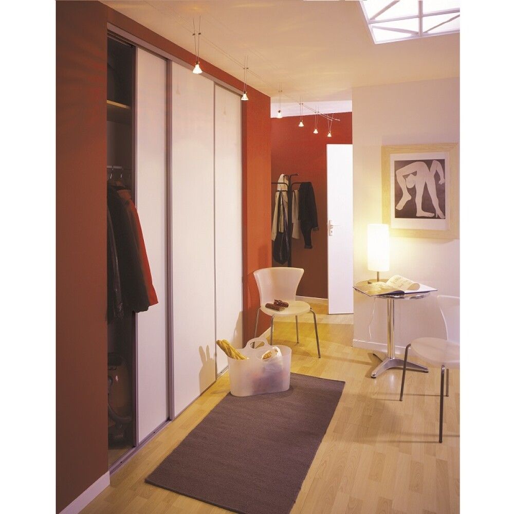 Rennihurð 250x180 cm 3 stk Optimum hvít og grá