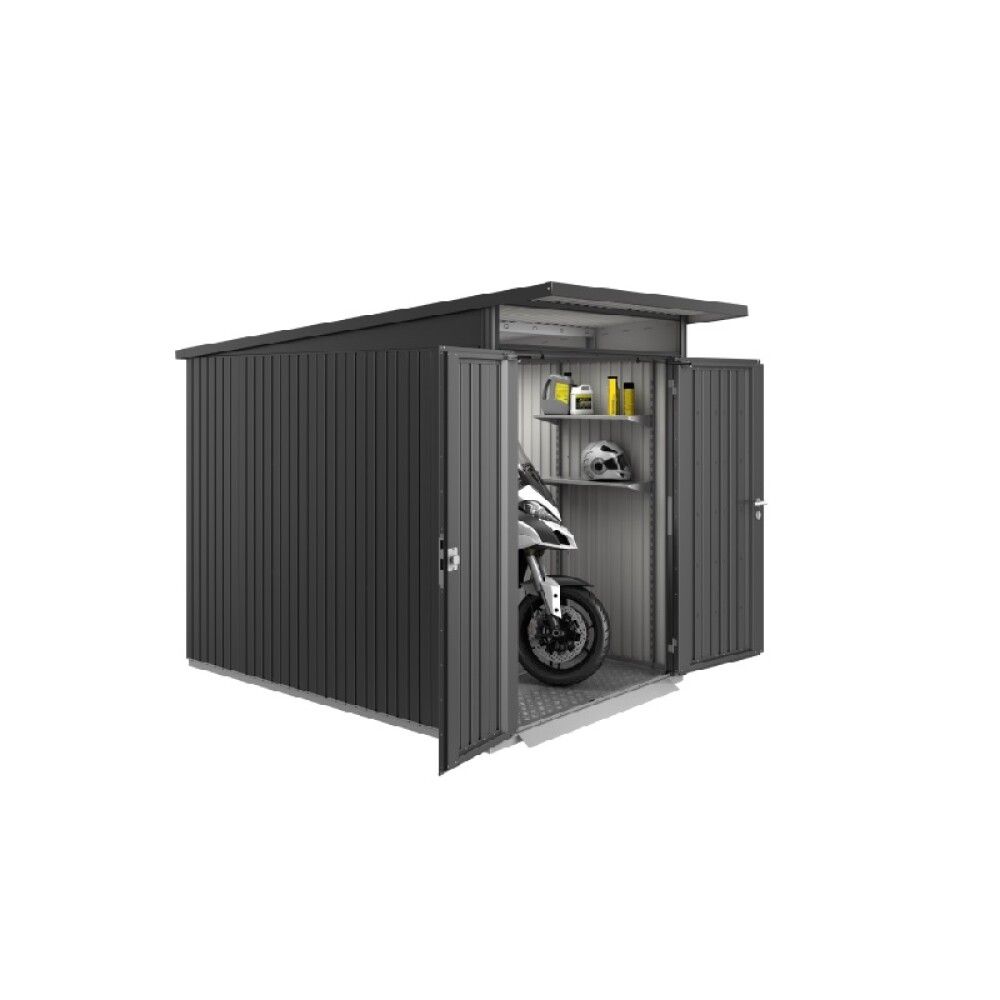 Geymsluskúr 5,71m² Avantgarde A4 kvartsgrár einföld hurð