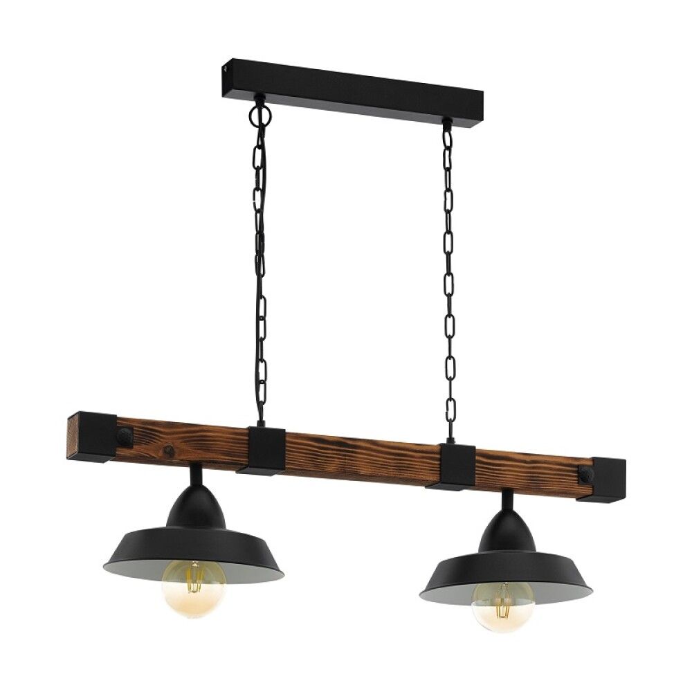 Hangandi ljós E27 Pendant Oldbury 86 cm viður/svart