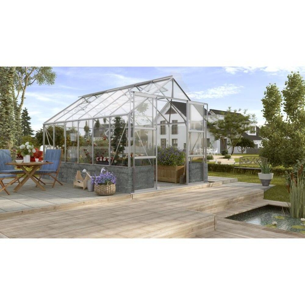 Gróðurhús Cassandra 9,9 m² ál 3 mm hert gler