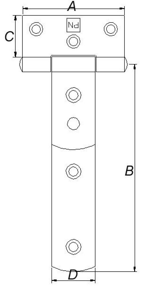 Löm T 230x100mm PN galv.