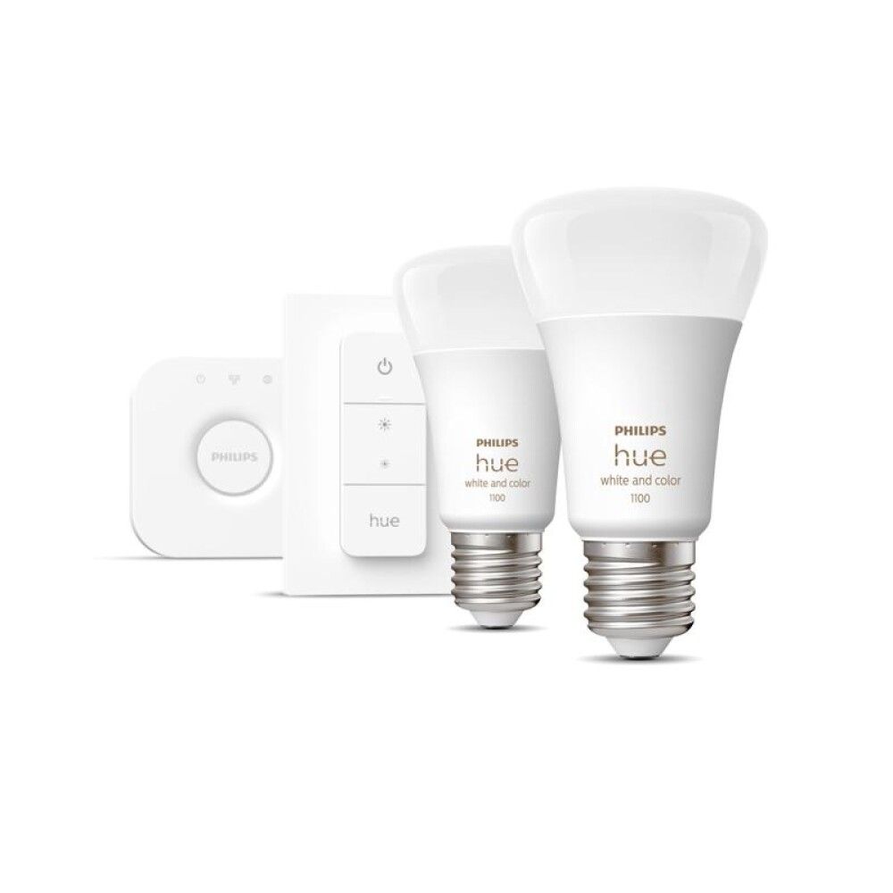 Startsett WCA 2xE27 með brú og rofa Philips Hue