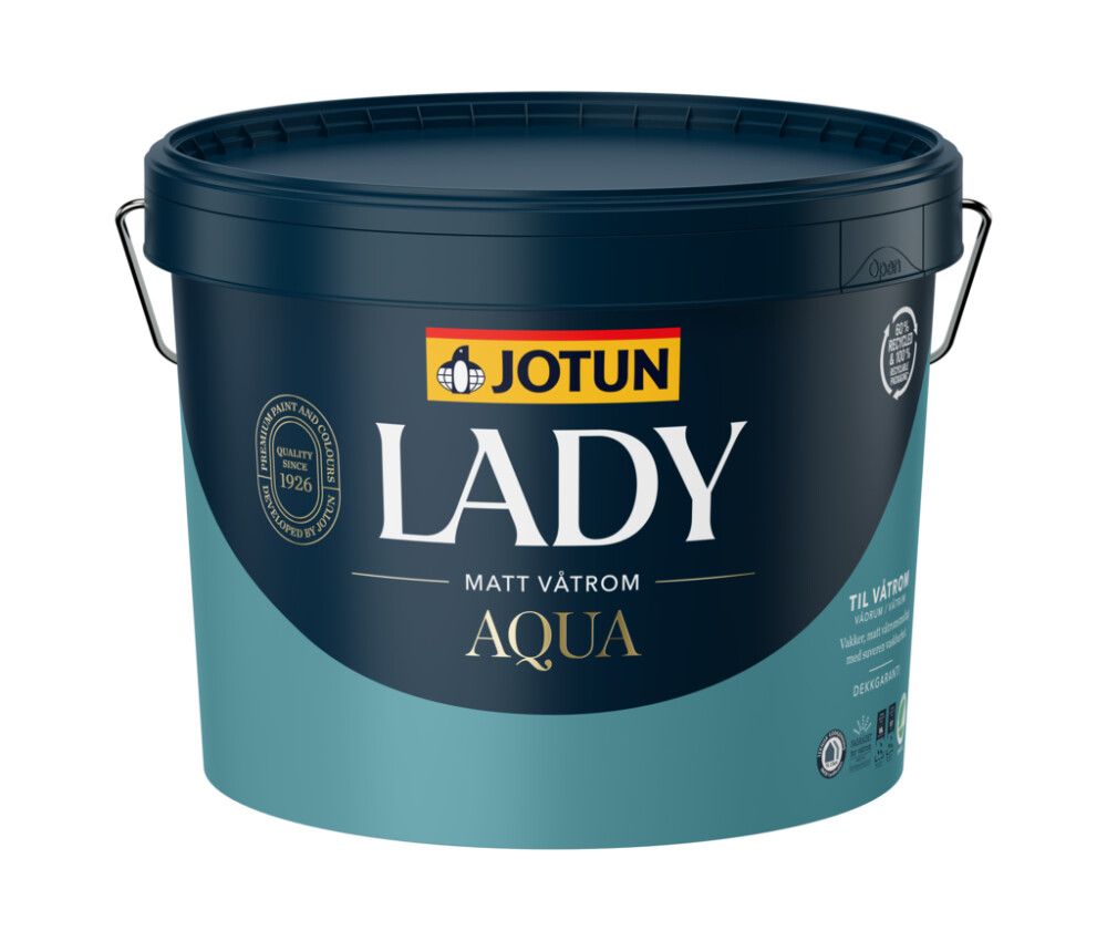 Baðherbergismálning Lady Aqua 9L hvít mött