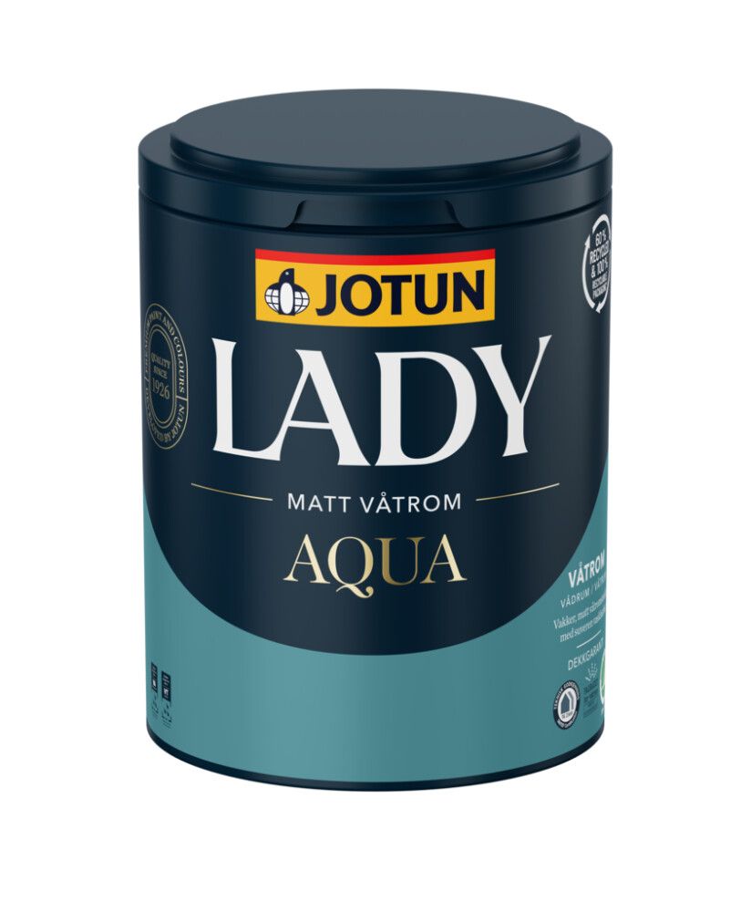 Baðherbergismálning Lady Aqua 680ml hvít mött