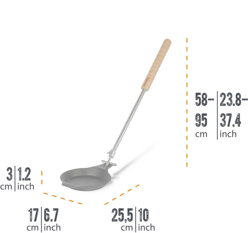 Steypujárnspanna með lengjanlegu skafti Petromax
