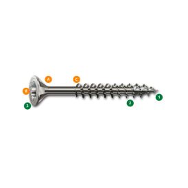 Tréskrúfur TX30 Ø6x80 mm 80 stk Spax A2