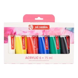 Föndurmálningarsett Akrýl 6x75ml