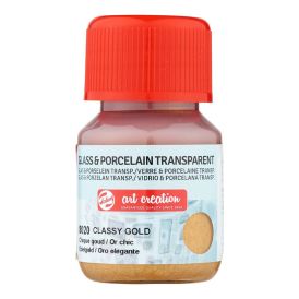 Föndurmálning gler&postulín gegnsætt 30ml Classy Gold