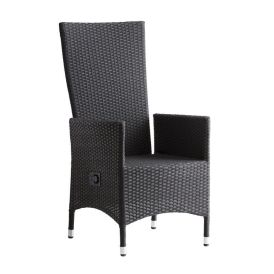 Garðstóll stillanlegur Sunfun Marbella rattan svartur