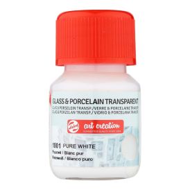 Föndurmálning gler&postulín gegnsætt 30ml Pure White