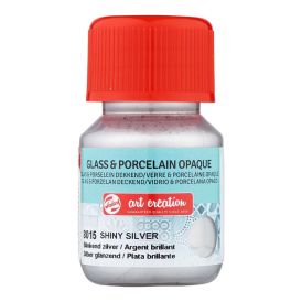 Föndurmálning gler&postulín þekjandi 30ml Shiny Silver