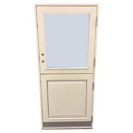 Tvískipt hurð H/út m/gleri og sparkbretti 2115 x 948 mm hvít