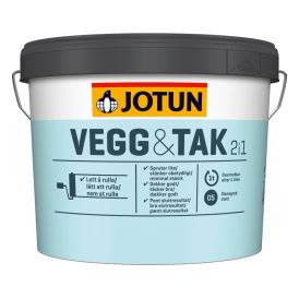 Loft- & Veggmálning 2 í 1 hvítur grunnur 9L Jotun