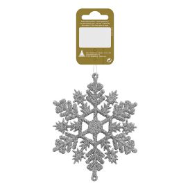 Jólatrésskraut snjókorn Ø11 cm silfurlitað