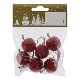 Skraut epli 3 cm 6 stk rauð
