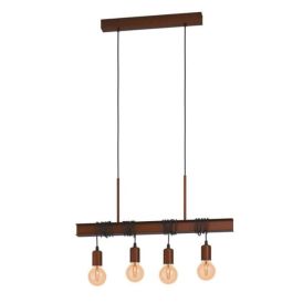 Borðstofuljós Townshend 4, E27, 60W frá Eglo, lengd 70cm, br
