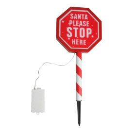 Skilti STOP með LED ljósi 51cm rafhlöðu