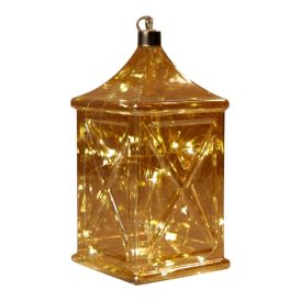 Borðskrauð glerlukt með LED 19,5cm