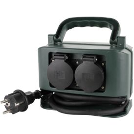 Fjöltengi 4x230V 2m svart IP44
