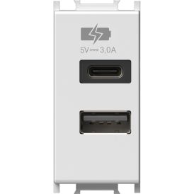 USB A&C tengill 2FA 1M Modul hvítur