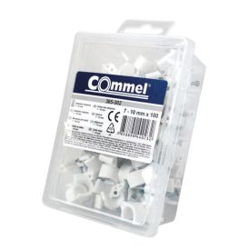 Snúruklemma 4-7mm 100 stk Commel hvít