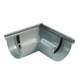 Þakrennu úthorn 100mm 90° grátt