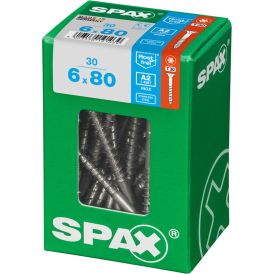 Tréskrúfur TX30 Ø6x80 mm 300 stk Spax A2