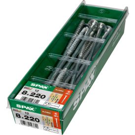 Tréskrúfa breiður haus TX40 Ø8x220 mm 12 stk Spax wirox