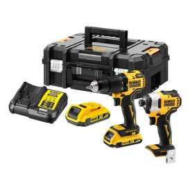Borvél og Skrúfvél kolalausar 18V 2x2Ah DeWALT