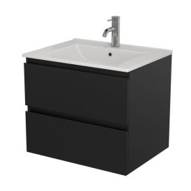 Baðinnrétting með handlaug svört 60 cm Camden Integrated