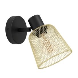 Veggljós E27 Coslada svart/messing