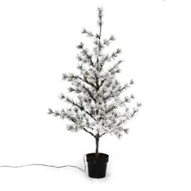 Jólatré 120 cm með snjó og ljósum 