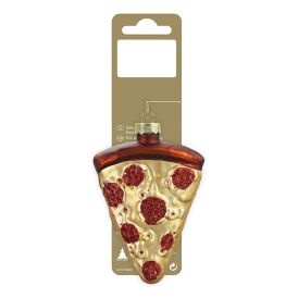 Jólatrésskraut pizzusneið gler 7x10,3 cm