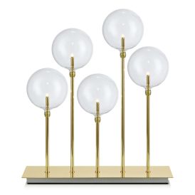 Borðskraut LED 42cm Markslöjd málm gull