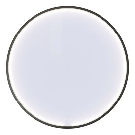 Spegill LED með ramma Ø90 cm Moon svartur