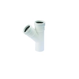 Grein PP Ø40/40 mm 45° Wavin hvít