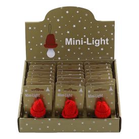 Jólatrésskraut mini jólahúfur með LED ljósi Geroma