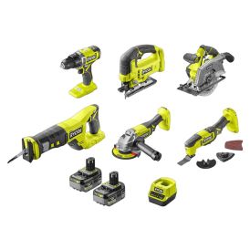 Rafmangsverkfærasett 9hlutir 18V Ryobi One+ R18CK6-240G
