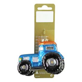 Jólatrésskraut traktor blár gler