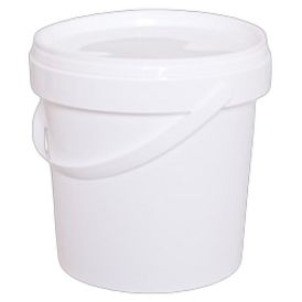 Plastfata með loki hvít 1,2L