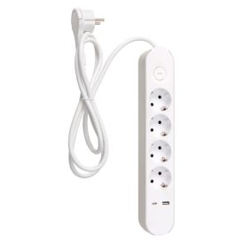 Fjöltengi 4F+2USB 1,4m Airam hvítt