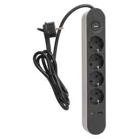 Fjöltengi 4F+2USB 1,4m Airam svart