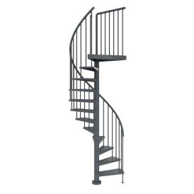 Hringstigi Ø125 cm 14+1 þrep 307,5-352,5 cm Toronto koksgrár