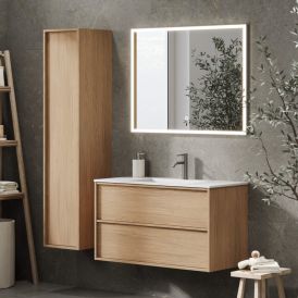 Baðskápur Skodsborg Integrated 100cm ljós eik