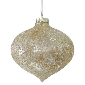 Jólakúla champagne með glimmer Ø10 cm Nordic Winter