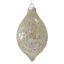 Jólakúla champagne með glimmer Ø16 cm Nordic Winter