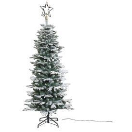 Gervijólatré Frost plast með snjó og ljósum 180x86cm Nordic Winter