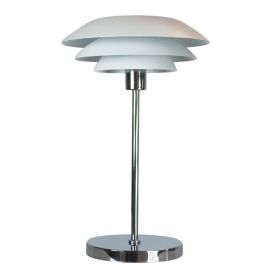 Borðlampi DL31 50cm Dyberg Larsen króm/hvítur