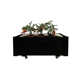 Trjáskjól með hjólum svart Garden Life