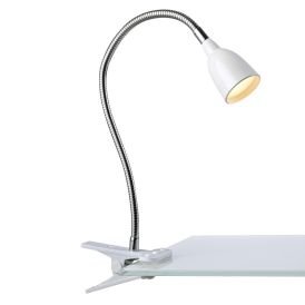 Borðlampi með klemmu LED Tulip 10,5cm hvítt